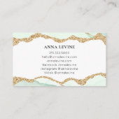 Elegantes Green Agate und Gold Visitenkarte (Rückseite)