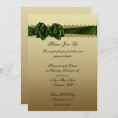 Elegantes Green and Gold Corporate Party Einladung (Vorne/Hinten)