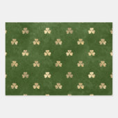 Elegantes Green and Gold Kleeblatt St Patrick's Da Geschenkpapier Set (Vorderseite 2)