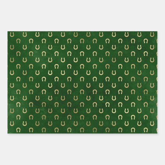 Elegantes Green and Gold Kleeblatt St Patrick's Da Geschenkpapier Set (Vorderseite)