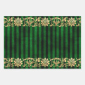 Elegantes Green and Gold Wrapping Paper Geschenkpapier Set (Vorderseite 3)