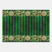Elegantes Green and Gold Wrapping Paper Geschenkpapier Set (Vorderseite 2)