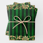 Elegantes Green and Gold Wrapping Paper Geschenkpapier Set (Beispiel)