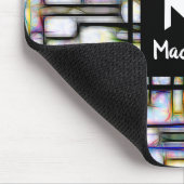 Elegantes Green Black Modern Square Trendy Monogra Mousepad (Ecke)