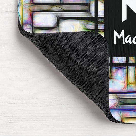 Elegantes Green Black Modern Square Trendy Monogra Mousepad (Ecke)