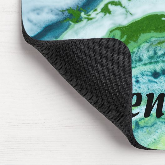 Elegantes Green Blue WHITE IMITATS MARBLE PERSONAL Mousepad (Ecke)