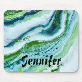 Elegantes Green Blue WHITE IMITATS MARBLE PERSONAL Mousepad (Vorne)