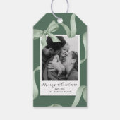 Elegantes Green Bow Foto Geschenkanhänger (Vorderseite)