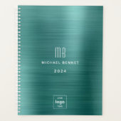 Elegantes Green Business Logo 2024 Planer (Vorderseite)