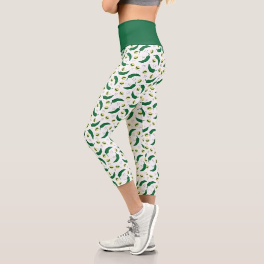 Elegantes Green Chile Muster Capri Leggings (Links)
