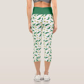 Elegantes Green Chile Muster Capri Leggings (Rückseite)