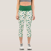 Elegantes Green Chile Muster Capri Leggings (Vorderseite)