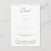 Elegantes Green Chinoiserie Bird Wappen Wedding Begleitkarte (Vorderseite)