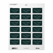 Elegantes Green Christmas Return Address Label Adressaufkleber (Vorne)