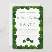 Elegantes Green Clover Frame St.Patrick Party Einladung (Vorderseite)