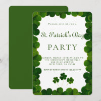 Elegantes Green Clover Frame St.Patrick Party