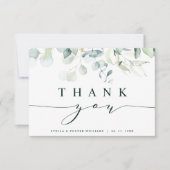 Elegantes Green Foliage Dankeschön Card Dankeskarte (Vorderseite)