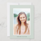 Elegantes Green Foliage Graduation Party Foto Einladung (Rückseite)