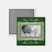 Elegantes Green Frame Magnet (Vorderseite/Rückseite)