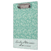 Elegantes Green Glitzer Muster Klemmbrett (Links)
