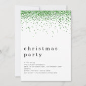 Elegantes Green Glitzer Weihnachts-Party Einladung (Vorderseite)