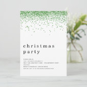 Elegantes Green Glitzer Weihnachts-Party Einladung (Stehend Vorderseite)