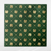 Elegantes Green Gold Clover Fliese