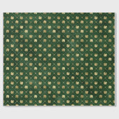 Elegantes Green Gold Clover Geschenkpapier (Flach)