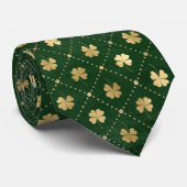 Elegantes Green Gold Clover Krawatte (Gerollt)