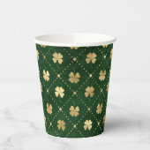 Elegantes Green Gold Clover Pappbecher (Links)