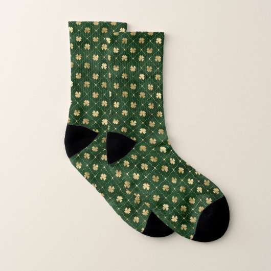 Elegantes Green Gold Clover Socken (Paar)
