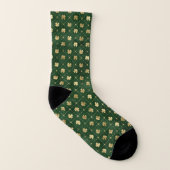 Elegantes Green Gold Clover Socken (Links - Innen)