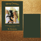 Elegantes Green Gold Family Foto Weihnachten