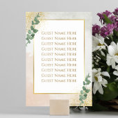 Elegantes Green & Gold Foto Hochzeit Tischnummer