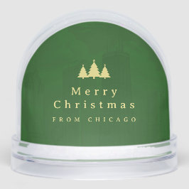 Elegantes Green Gold Foto Snow Globe Schneekugeln