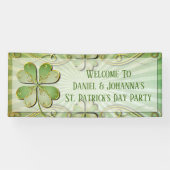 Elegantes Green Gold Glover St Patrick'd Day Party Banner (Horizontal)