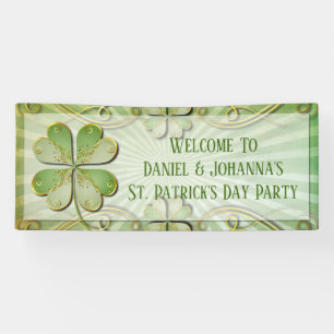 Elegantes Green Gold Glover St Patrick'd Day Party Banner