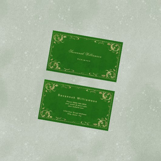Elegantes Green Gold individuell anpassbar Visitenkarte