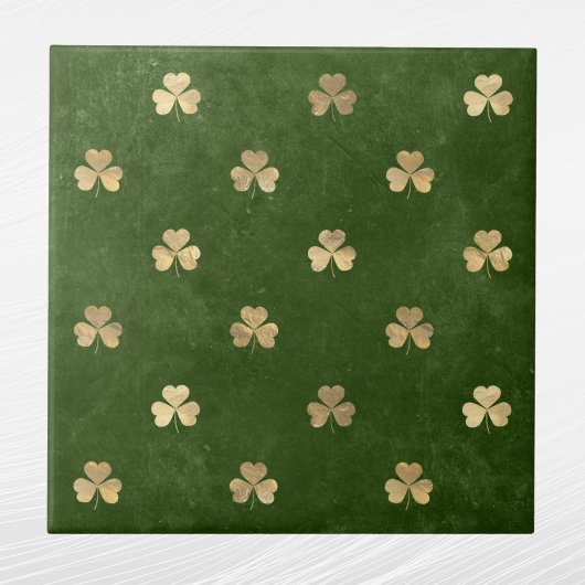 Elegantes Green Gold Kleeblatt Fliese