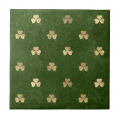 Elegantes Green Gold Kleeblatt Fliese (Vorderseite)