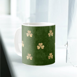 Elegantes Green Gold Kleeblatt Kaffeetasse