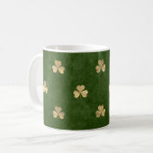 Elegantes Green Gold Kleeblatt Kaffeetasse (Vorderseite Links)