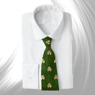 Elegantes Green Gold Kleeblatt Krawatte