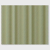 Elegantes Green Gold Luxury Stripe Muster Geschenkpapier (Flach)