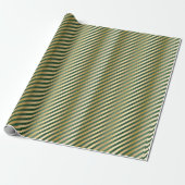 Elegantes Green Gold Luxury Stripe Muster Geschenkpapier (Ungerollt)