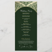 Elegantes Green & Gold Monogram Wedding Program Programm (Rückseite)