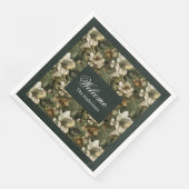 Elegantes Green Gold Napkins Personalisiertes Tabl Serviette (Ecke)