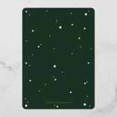 Elegantes Green+Gold Scattered Stars Halloween-Par Folieneinladung (Rückseite)