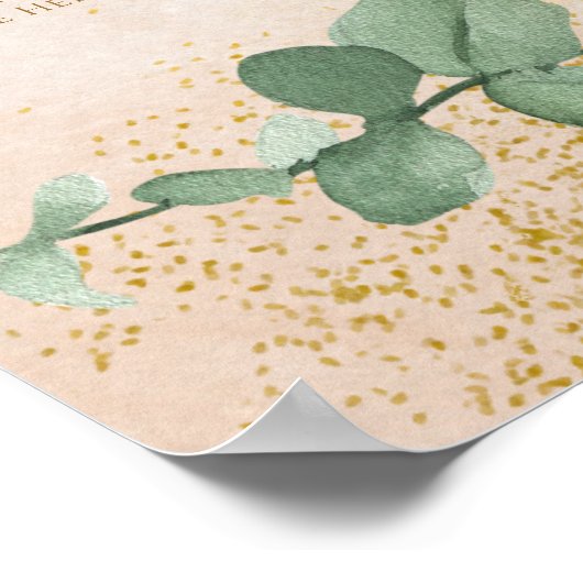 Elegantes Green & Gold Seating Chart Poster (Ecke)