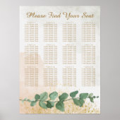 Elegantes Green & Gold Seating Chart Poster (Vorne)